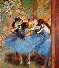 Edgar Degas Canvas Paintings - Dancers in Blue